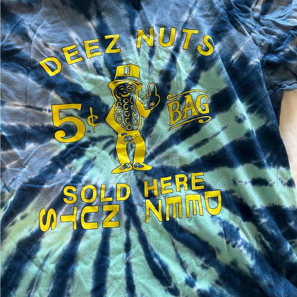 FUNNY Blue and Green Tie-Dye T-Shirt